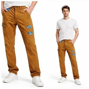 WON Woolf Originals New‎ York Cargo Pants Men's 31 Streetwear Canvas Khaki Tan